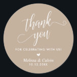 Adesivo Obrigado por comemorar conosco, Casamento<br><div class="desc">Obrigado por comemorar conosco,  Clássico do Casamento,  no tema da coroa.</div>