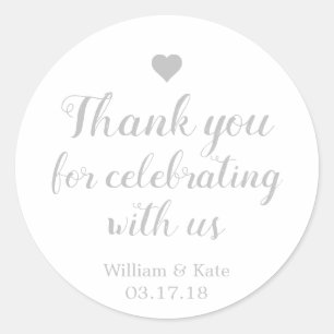 Adesivo Obrigado por comemorar conosco Silver