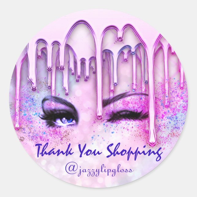 Adesivo Obrigado Por Comprar As Unidades De Eyelash Rosa H (Frente)