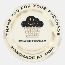 Adesivo Obrigado Por Comprar Chocolate Muffin Kraft Sorria