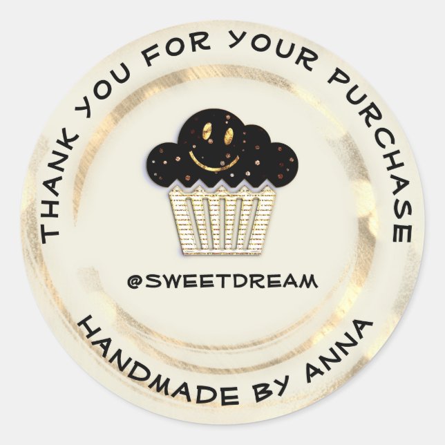 Adesivo Obrigado Por Comprar Chocolate Muffin Kraft Sorria (Frente)