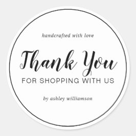 Adesivo Obrigado Por Comprar Conosco O Escrito Chic White 