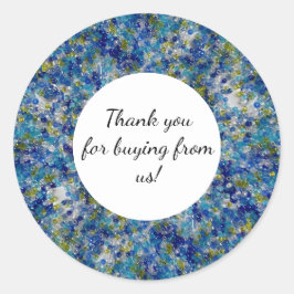 Adesivo Obrigado Por Comprar De Nós Miçangas Azuis