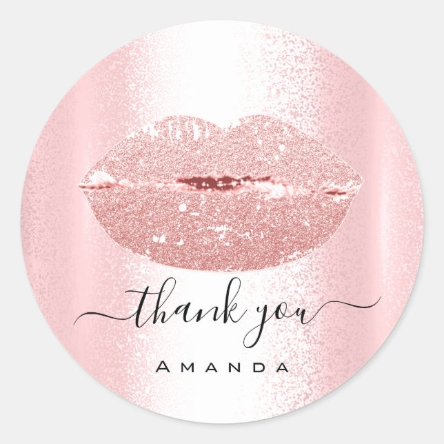 Adesivo Obrigado Por Comprar Lábios Makeup Kiss (Frente)
