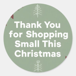 Adesivo Obrigado por comprar na Small neste Natal
