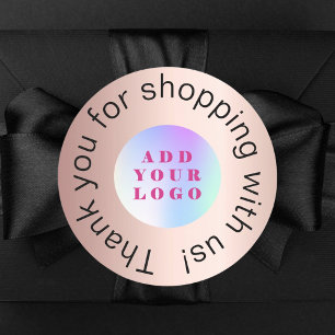 Adesivo Obrigado por comprar o logotipo da empresa rosa go