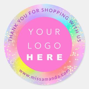 Adesivo Obrigado Por Comprar O Logotipo Personalizado Hol
