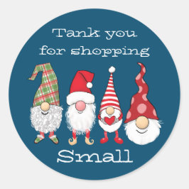 Adesivo Obrigado por comprar os pequenos gnomos de Natal