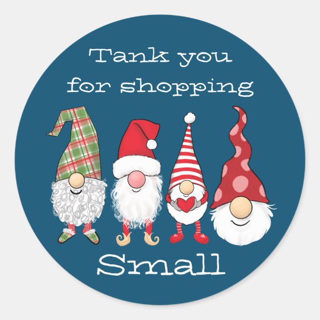 Adesivo Obrigado por comprar os pequenos gnomos de Natal (Frente)