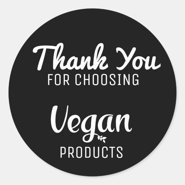 Adesivo Obrigado Por Escolher Produtos De Vegan (Frente)