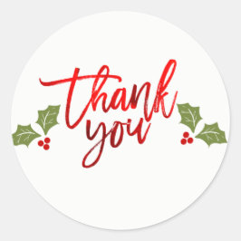 Adesivo Obrigado por Favor de Férias de Natal em Papel Alu