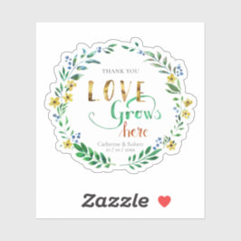 Adesivo Obrigado por Grinalda Floral Aquarela