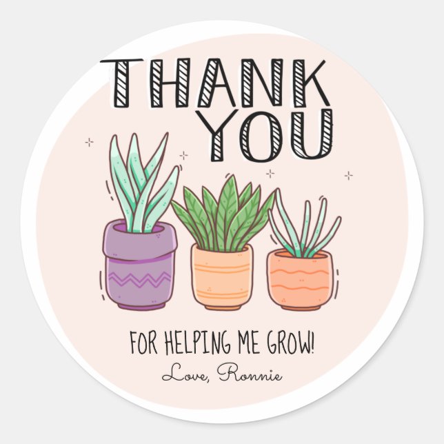 Adesivo Obrigado por me ajudar a aumentar a apreciação do  (Frente)