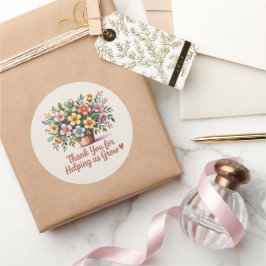 Adesivo "Obrigado por nos ajudar a crescer"