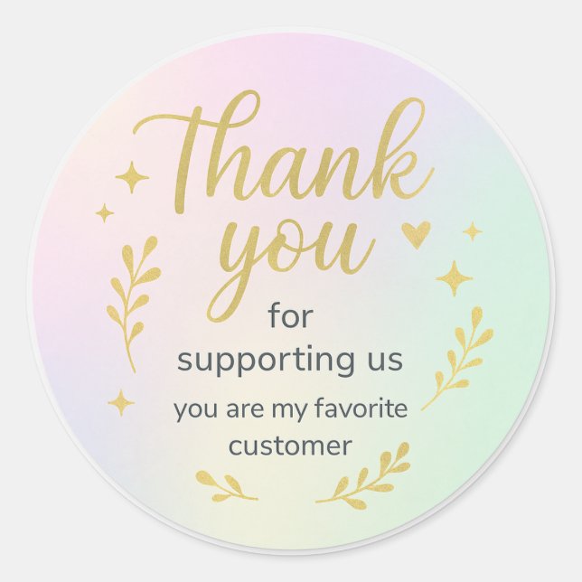 Adesivo Obrigado por Nos Apoiar – Cliente Favorito St (Frente)