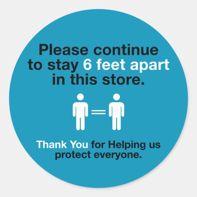 Adesivo Obrigado Por Praticar Distância Social (Frente)