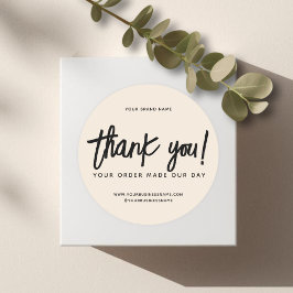 Adesivo Obrigado por seu pedido de negócios bege personali