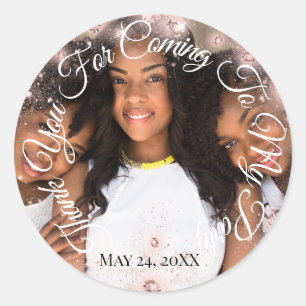 Adesivo Obrigado Por Ter Vindo Ao Glitter Fotográfico Do M