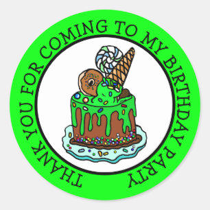Adesivo Obrigado por ter vindo ao meu aniversário