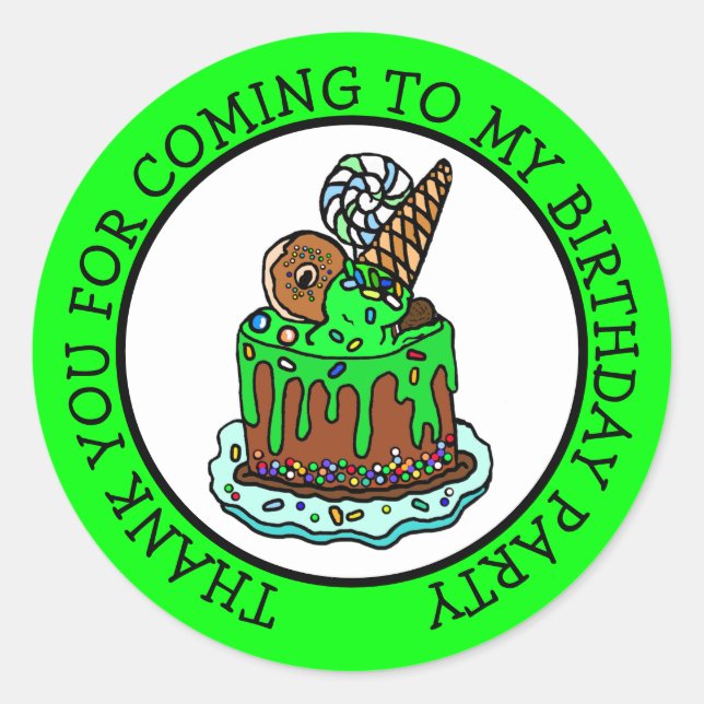 Adesivo Obrigado por ter vindo ao meu aniversário (Frente)