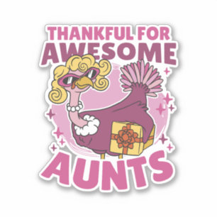 ADESIVO OBRIGADO POR TIAS INCRÍVEIS BLONDE TURKEY THANKSGI