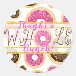 Adesivo Obrigado por Tudo Donuts Rosa e Marrom Festa