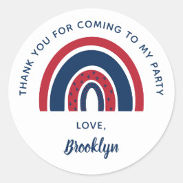 Adesivo Obrigado Por Vir À Minha Festa, White Red Blue