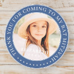 Adesivo Obrigado Por Vir À Minha Foto Do Bat Mitzvah<br><div class="desc">Este design simples e clássico é composto por tipografia serif e adiciona uma foto personalizada. Obrigado por vir a Bat Mitzvah.</div>