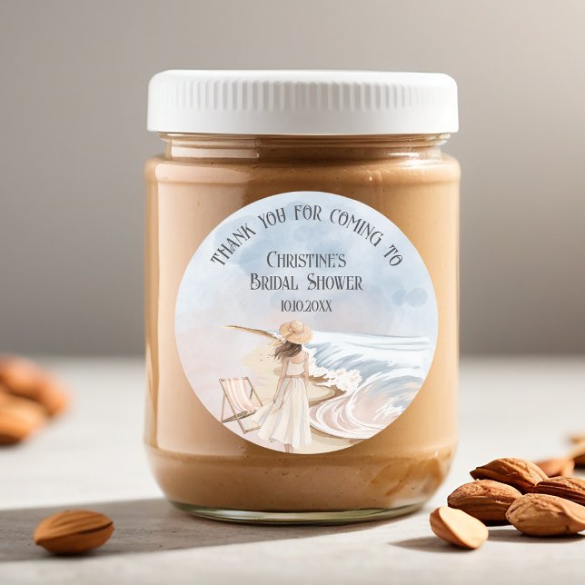 Adesivo Obrigado por vir à Praia e ao Chá de panela Waves (Criador carregado)