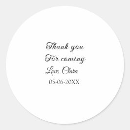 Adesivo obrigado por vir adicionar nome mensagem de texto 