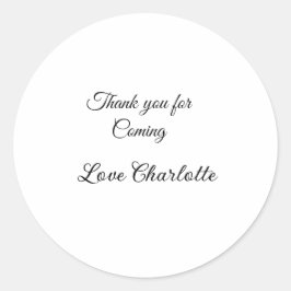 Adesivo obrigado por vir adicionar nome mensagem de texto 