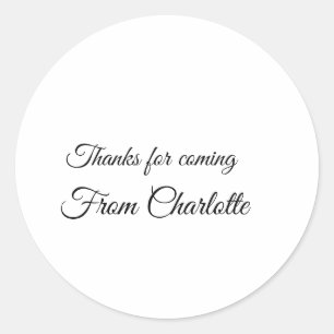 Adesivo obrigado por vir adicionar nome mensagem de texto 