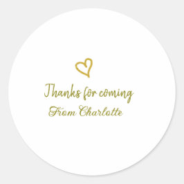 Adesivo obrigado por vir adicionar nome mensagem de texto 