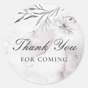 Adesivo Obrigado por vir. chá de fraldas poeirento