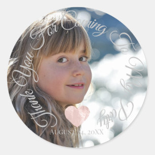 Adesivo Obrigado por Virar Data da Festa Foto Coração