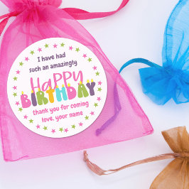 Adesivo Obrigado por Virar Velas Coloridas de Aniversário