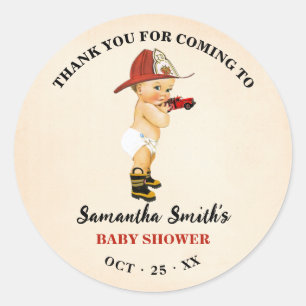 Adesivo Obrigado por virem o Chá de fraldas do Bebê Bombei