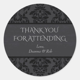 Adesivo Obrigado preto & cinzento do damasco você