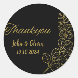 Adesivo obrigado preto de casamento, seu Sticker