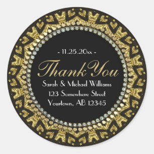 Adesivo Obrigado preto Dourado de Deco do coração tribal