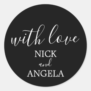 Adesivo Obrigado Preto e Branco com Vinheta de Amor