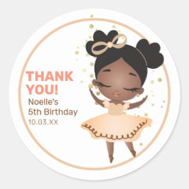 Adesivo Obrigado! Princesa Ballerina com Arco Aniversário
