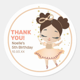 Adesivo Obrigado! Princesa Ballerina com Arco Aniversário