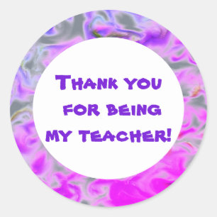 Adesivo Obrigado Professor Rosa Roxo Tie-Dye Apreciação