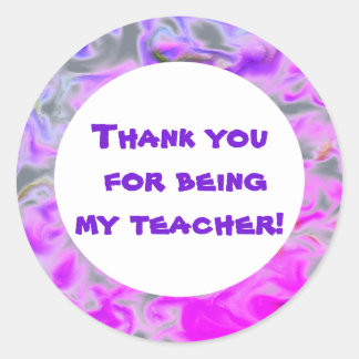 Adesivo Obrigado Professor Rosa Roxo Tie-Dye Apreciação