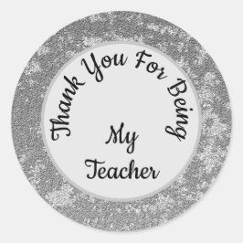 Adesivo Obrigado Professora Gênero Cinza Neutra Classe de 