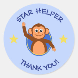 Adesivo Obrigado, professores, macaco azul.