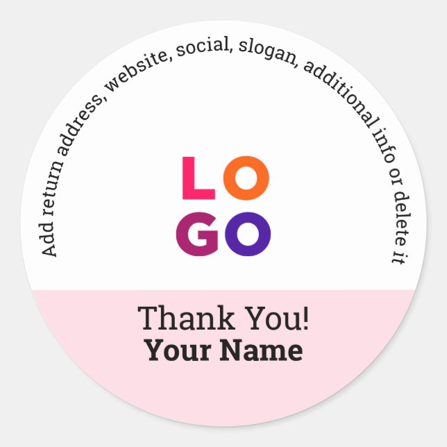 Adesivo Obrigado! | Promocional para logotipo profissional (Frente)