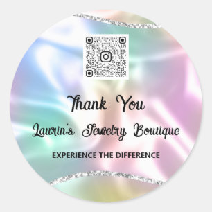 Adesivo Obrigado Qr Code Online Comprar Instagramas Hologr