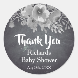 Adesivo Obrigado que preto das flores do quadro do vintage